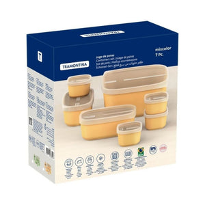 Tramontina MixColor 7-Piece Food Storage Container Set, Peach