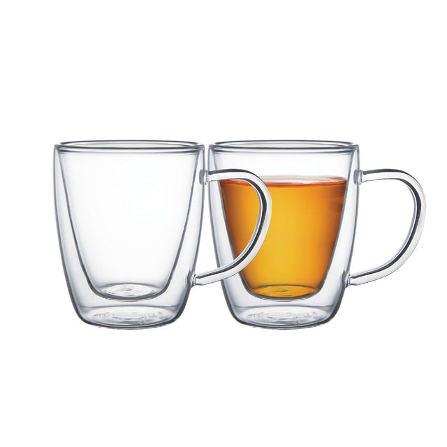 Tramontina 270ml Double Walled Glasses with Handles, Set of 2