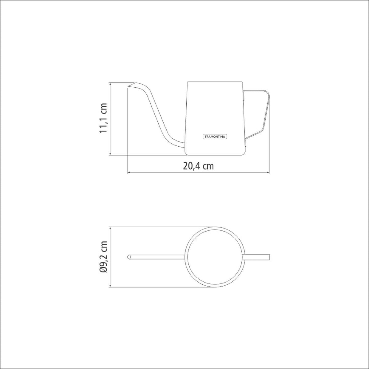 Tramontina 600ml Gooseneck Pour Over Kettle, Stainless Steel