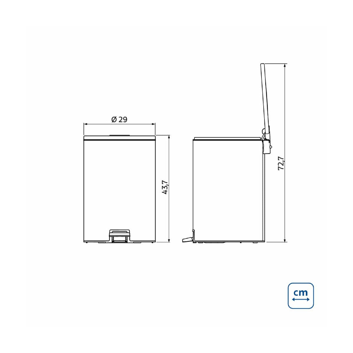 Tramontina Loop 20L Stainless Steel Pedal Bin