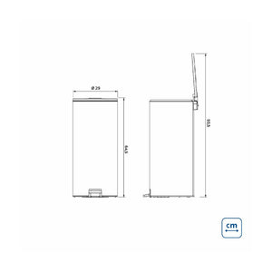 Tramontina Loop 30L Stainless Steel Pedal Bin