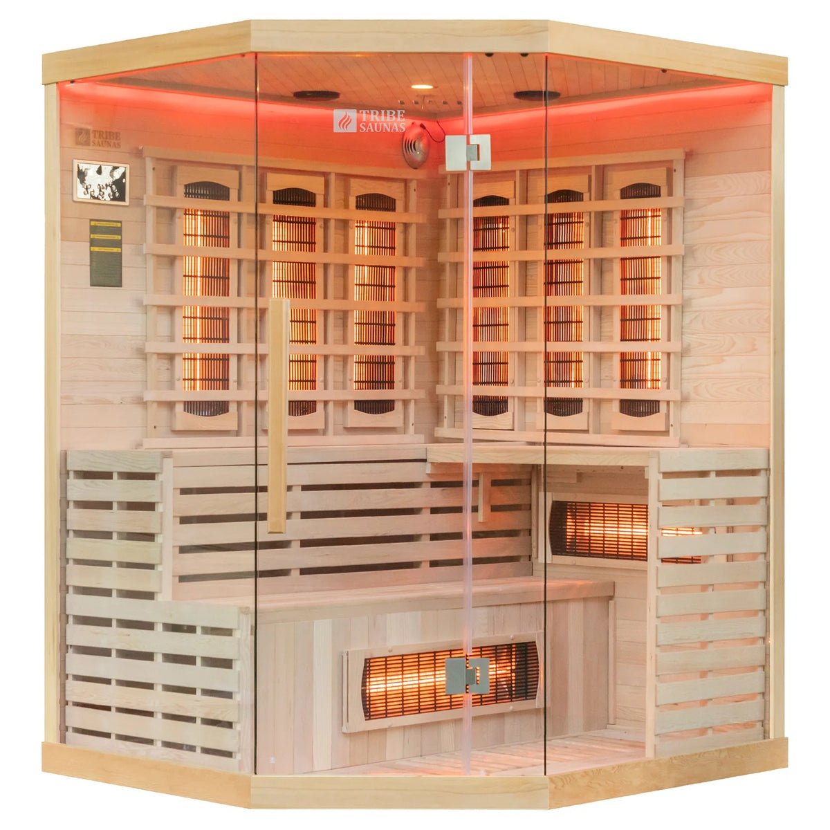 Tribe Athens 3 Corner Infrared Sauna, 3-4 Person - HOME GYM / SAUNA/ ICE BATHS - Beattys of Loughrea