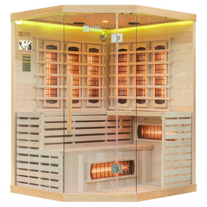 Tribe Athens 3 Corner Infrared Sauna, 3-4 Person - HOME GYM / SAUNA/ ICE BATHS - Beattys of Loughrea