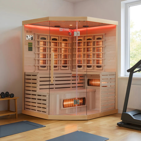 Tribe Athens 3 Corner Infrared Sauna, 3-4 Person