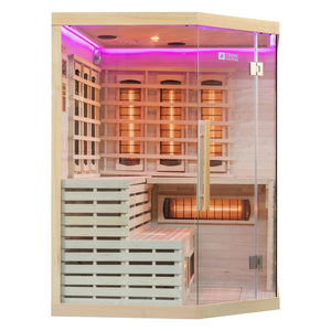 Tribe Athens 3 Corner Infrared Sauna, 3-4 Person - HOME GYM / SAUNA/ ICE BATHS - Beattys of Loughrea