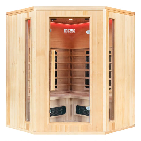 Tribe Madrid 3 Corner Infrared Sauna, 3-4 Person