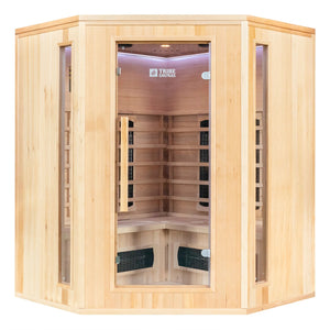 Tribe Madrid 3 Corner Infrared Sauna, 3-4 Person