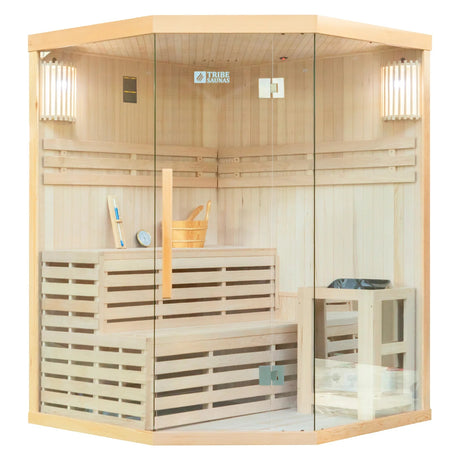Tribe Lisbon 3 Corner Traditional Sauna, 3-4 Person (Installation Required)