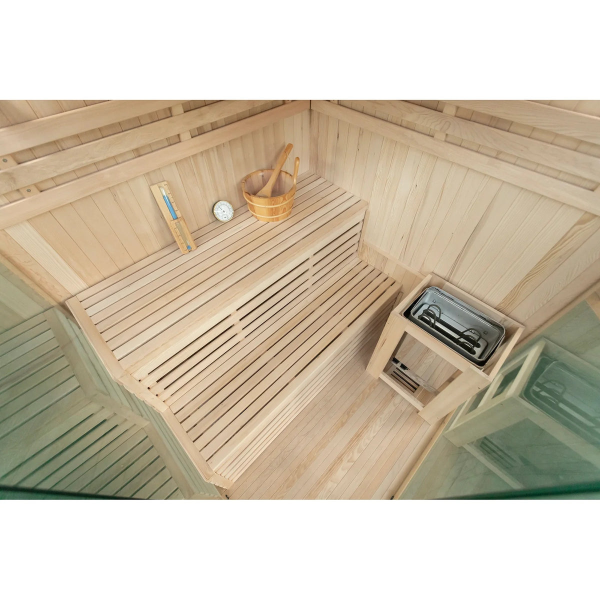 Tribe Lisbon 3 Corner Traditional Sauna, 3-4 Person (Installation Required) - HOME GYM / SAUNA/ ICE BATHS - Beattys of Loughrea