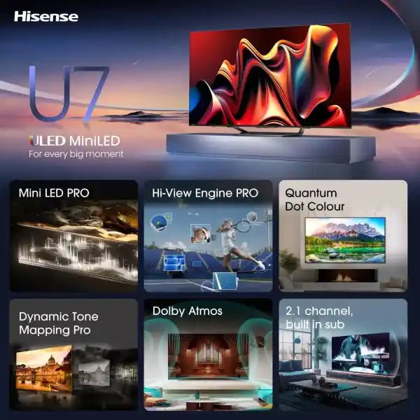 Hisense 55 inch U71Q 4K Mini LED Smart TV - TV 29" (73CM +) - Beattys of Loughrea