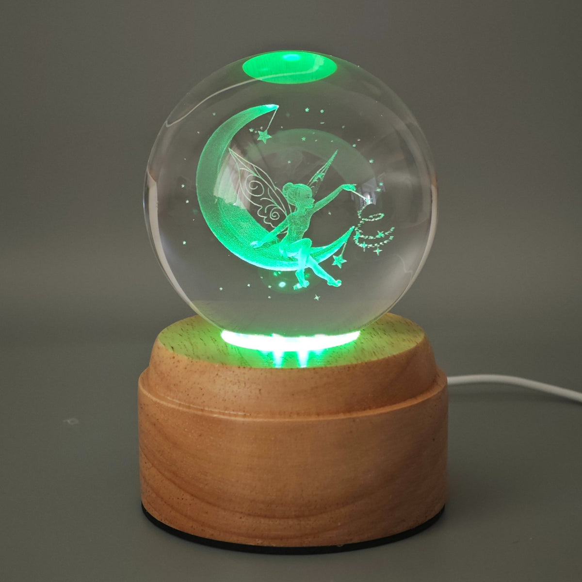 Fairy Rotating 3D Crystal Globe Light - TABLE/BEDSIDE LAMPS - Beattys of Loughrea