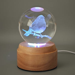 Robin Rotating 3D Crystal Globe Light - TABLE/BEDSIDE LAMPS - Beattys of Loughrea