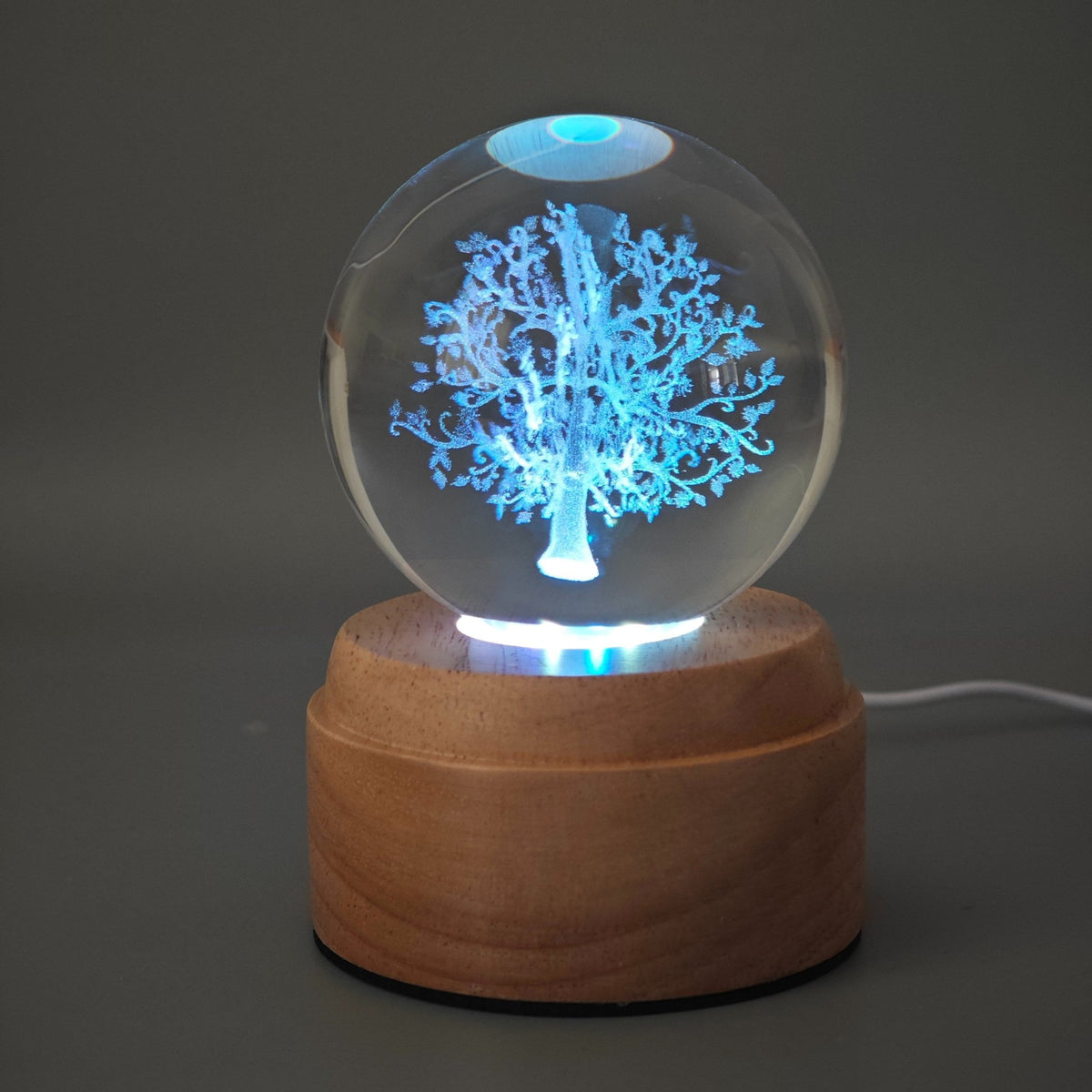 Tree of Life Rotating 3D Crystal Globe Light - TABLE/BEDSIDE LAMPS - Beattys of Loughrea