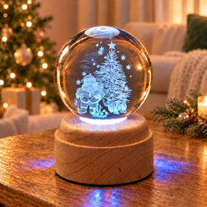 Under the Tree Rotating 3D Crystal Globe Light - TABLE/BEDSIDE LAMPS - Beattys of Loughrea