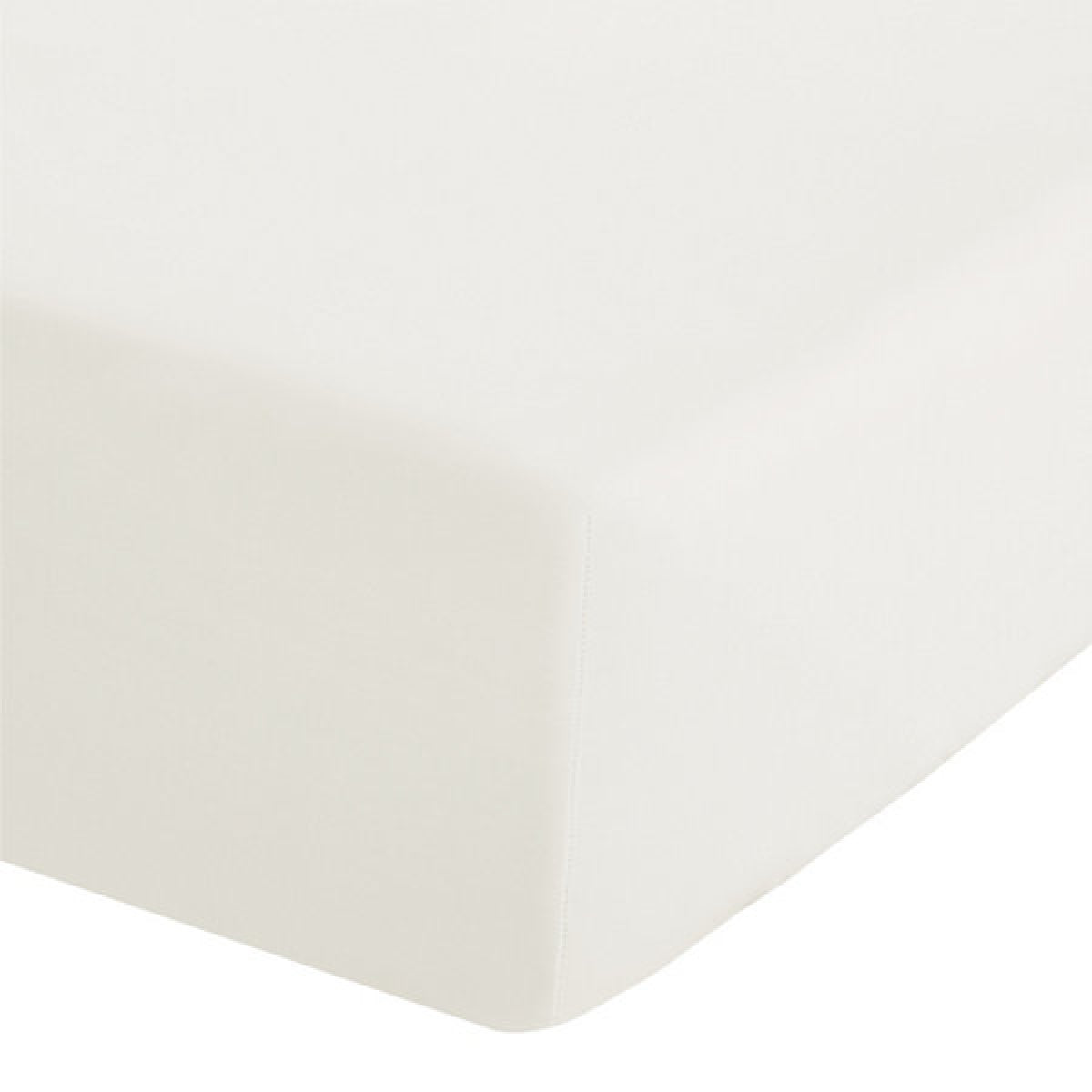 Catherine Lansfield Easy Iron Percale Combed Double Fitted Sheet 35cm Depth Cream