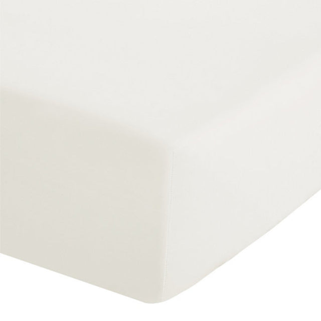 Catherine Lansfield Easy Iron Percale Combed Double Fitted Sheet 35cm Depth Cream