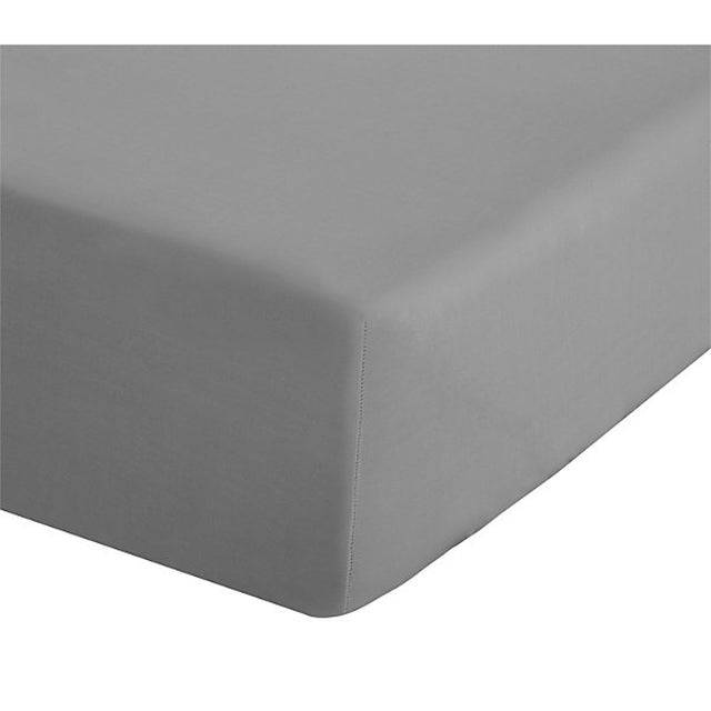 Catherine Lansfield Easy Iron Percale Combed Double Fitted Sheet 35cm Depth Grey