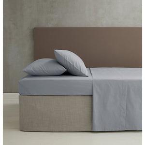 Catherine Lansfield Easy Iron Percale Combed Double Fitted Sheet 35cm Depth Grey