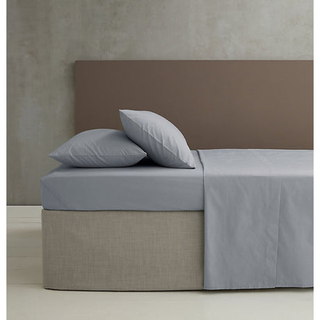 Catherine Lansfield Easy Iron Percale Combed King Size Fitted Sheet 35cm Depth Grey - SHEETS/VALANCE/MATTRESS COVER - Beattys of Loughrea