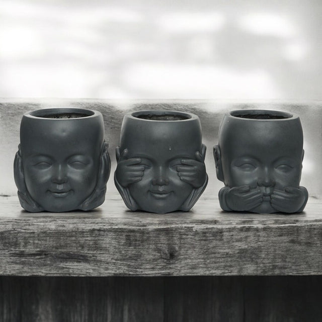 Fibreclay Monk Planter - Set of 3 - 24cm - GARDEN ORNAMENTS INCL SOLAR - Beattys of Loughrea