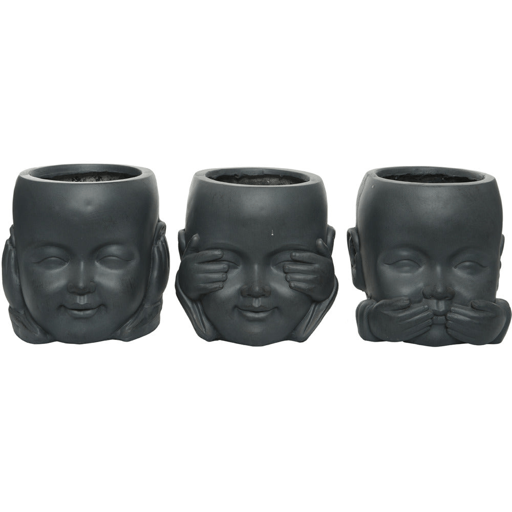 Fibreclay Monk Planter - Set of 3 - 24cm - GARDEN ORNAMENTS INCL SOLAR - Beattys of Loughrea