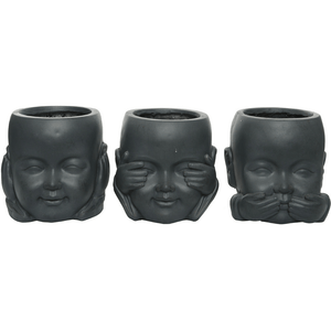 Fibreclay Monk Planter - Set of 3 - 24cm - GARDEN ORNAMENTS INCL SOLAR - Beattys of Loughrea