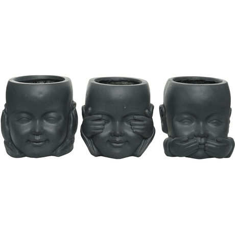 Fibreclay Monk Planter - Set of 3 - 24cm - GARDEN ORNAMENTS INCL SOLAR - Beattys of Loughrea