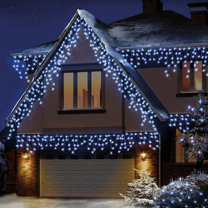 Premier 480 LED Snowing Iciclebrights with Timer, White, 11.8m