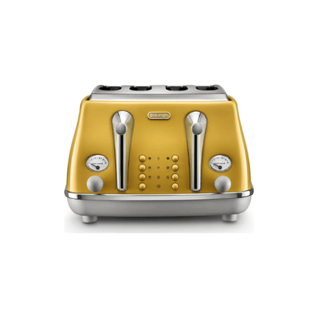De'longhi Icona Capitals 4 - Slice Toaster - Yellow - TOASTERS - Beattys of Loughrea