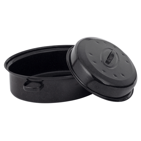 Russell Hobbs Self - Basting Vitreous Enamel Roaster and Lid 38cm - GENERAL COOKWARE - Beattys of Loughrea