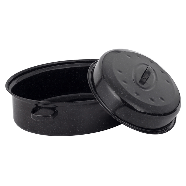 Russell Hobbs Self - Basting Vitreous Enamel Roaster and Lid 38cm - GENERAL COOKWARE - Beattys of Loughrea