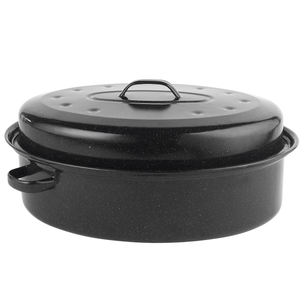Russell Hobbs Self - Basting Vitreous Enamel Roaster and Lid 38cm - GENERAL COOKWARE - Beattys of Loughrea
