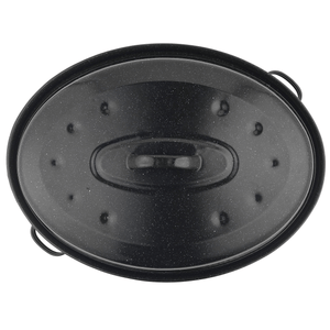 Russell Hobbs Self - Basting Vitreous Enamel Roaster and Lid 38cm - GENERAL COOKWARE - Beattys of Loughrea