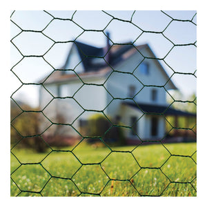 Grass Roots PVC Coated Green Wire Netting 6 x 1 Meter Roll 25mm Mesh