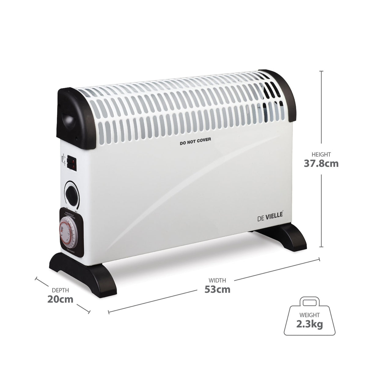 De Vielle Classic Convector Heater with Timer 2000W