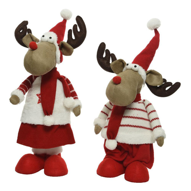 Plush Standing Deer with Hat & Scarf 2 Assorted 90cm - One Supplied*