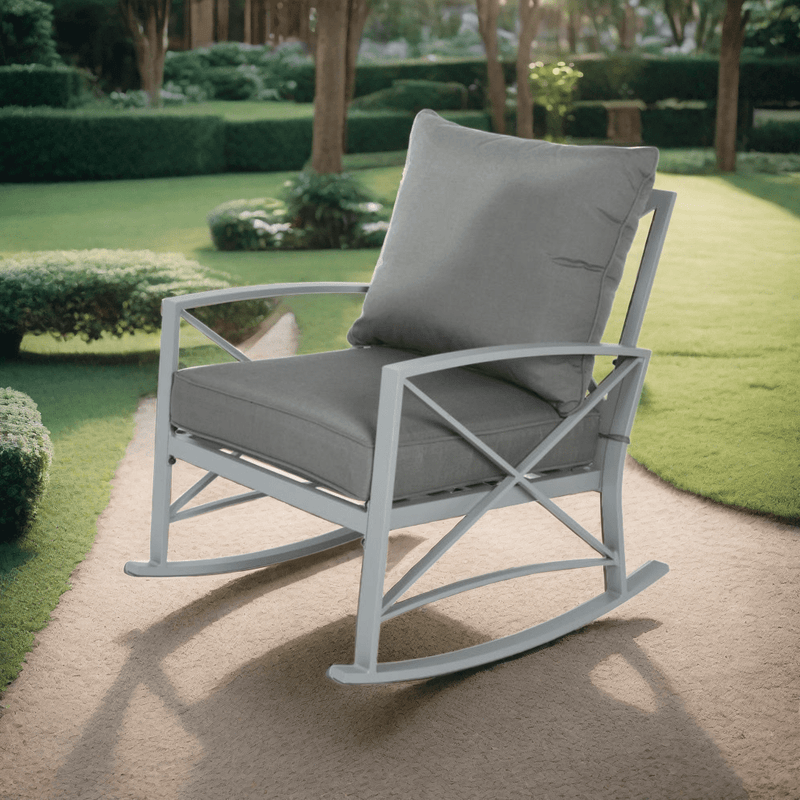 Peru Aluminium Rocking Garden Chair - SINGLE GARDEN BENCH/ CHAIR - Beattys of Loughrea