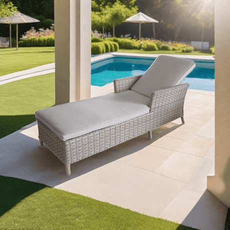 Capri Rattan Sun Lounger - SINGLE GARDEN BENCH/ CHAIR - Beattys of Loughrea