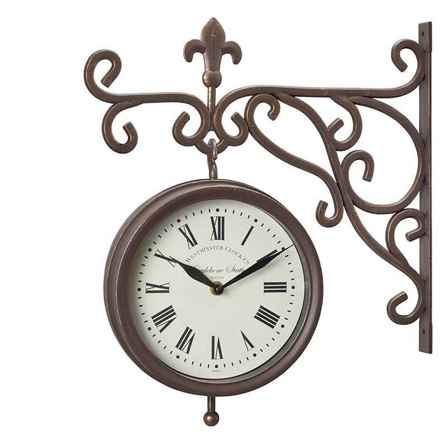 8" Marylebone Station Wall Clock & Thermometer - GARDEN ORNAMENTS INCL SOLAR - Beattys of Loughrea