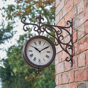 8" Marylebone Station Wall Clock & Thermometer - GARDEN ORNAMENTS INCL SOLAR - Beattys of Loughrea