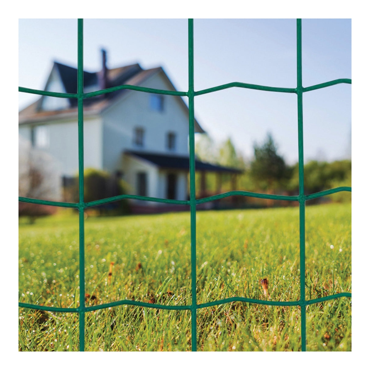 Grass Roots Green Garden Fence Roll 10 x 0.6 Meter 50mm Mesh