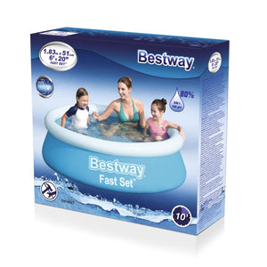 Bestway 6ft Inflatable Fast Set Pool 183 x 51cm - SWINGS/SLIDE OUTDOOR GAMES - Beattys of Loughrea