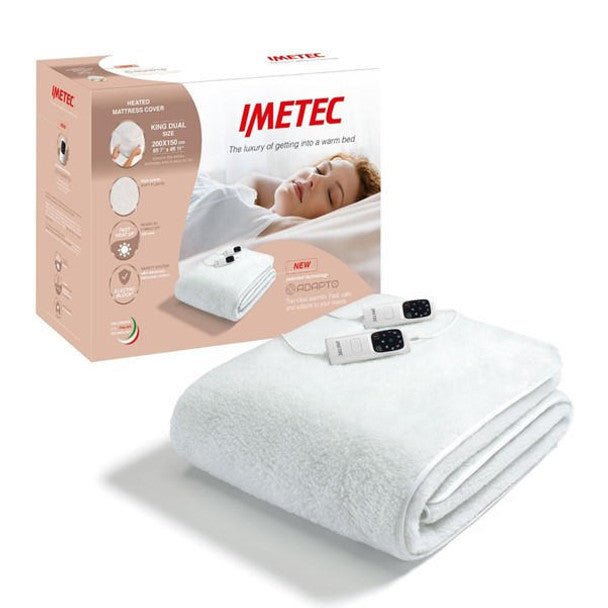 Imetec 16734 king‑size dual‑control heated mattress cover 200x150cm - ELEC BLANKET UNDER - Beattys of Loughrea