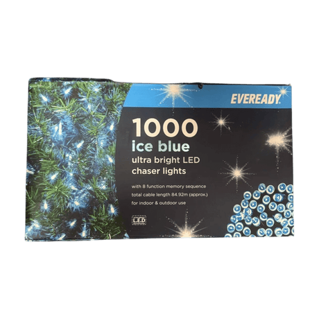 Eveready Ultra Bright LED Chaser Lights 1000pk - Ice Blue - XMAS LIGHTS LED - Beattys of Loughrea