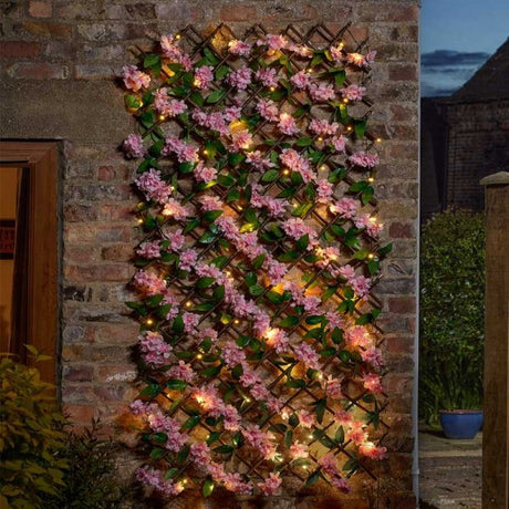 Solar In-Lit Pink Blossom 180 x 60cm Trellis - TRELLIS, FENCING, ARCHES - Beattys of Loughrea