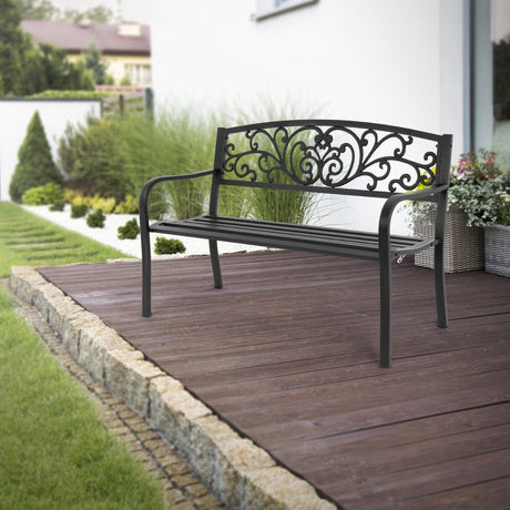 Pro Garden Metal Bench 127 x 60cm - SINGLE GARDEN BENCH/ CHAIR - Beattys of Loughrea