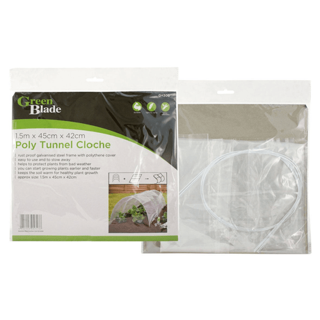 Green Blade Poly Tunnel Cloche 1.5m × 45cm × 42cm BB‑GH305 - GREENHOUSE & ACCESSORIES - Beattys of Loughrea
