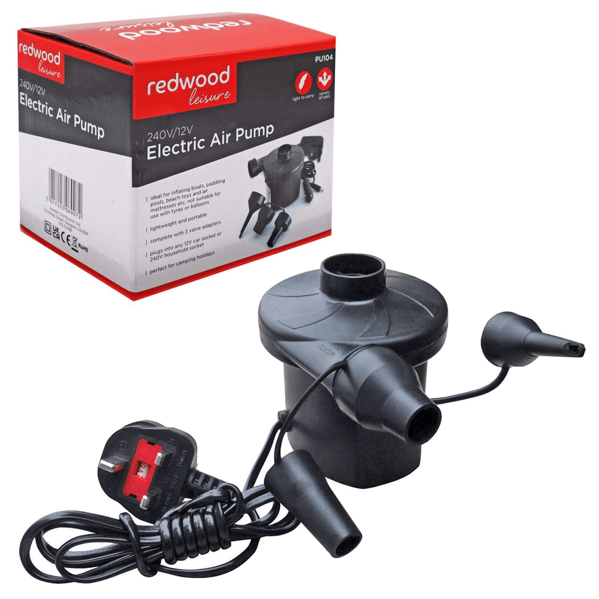 Redwood 240V/12V Electric Air Pump BB‑PU104 - SWINGS/SLIDE OUTDOOR GAMES - Beattys of Loughrea