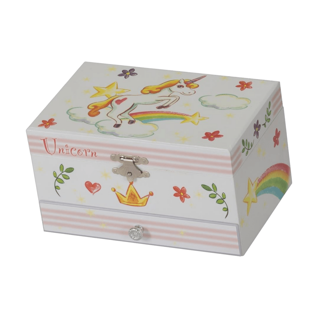 Rainbow Unicorn Musical Kids Jewellery Box - JEWELLERY HOLDER - Beattys of Loughrea