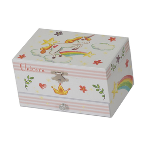 Rainbow Unicorn Musical Kids Jewellery Box - JEWELLERY HOLDER - Beattys of Loughrea